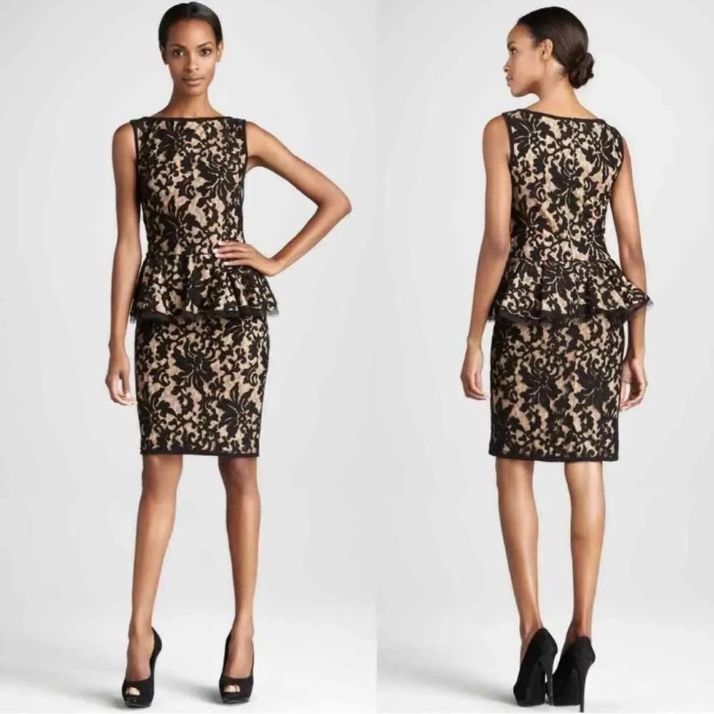 Tadashi Shoji Women’s Sleeveless Peplum Ruffle Floral Cocktail Dress Siz… - Picture 14 of 14